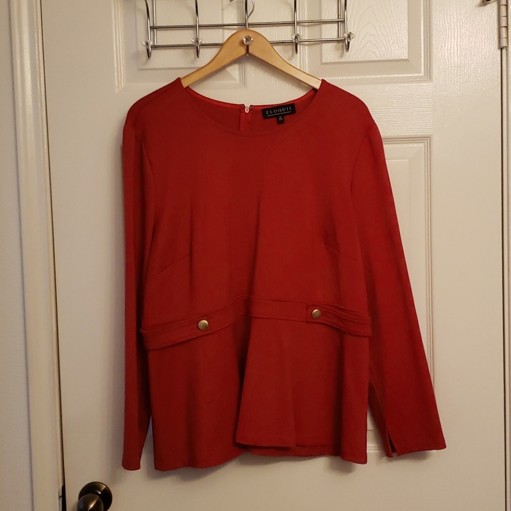 Eloquii Red peplum top